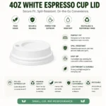 4oz White Espresso Coffee Cup Lid