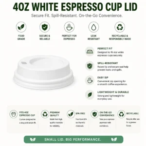 4oz White Espresso Coffee Cup Lid
