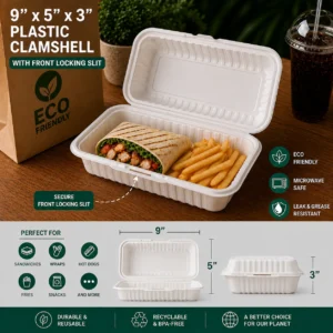 9x5x3″ Plastic Clamshell with Slit