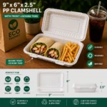 9x6x2.5" PP Hinged Clamshell