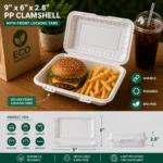 9x6x2.8" PP Hinged Clamshell
