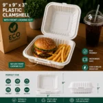 9x9x3" 1 Compartment Plastic Clamshell with Slit
