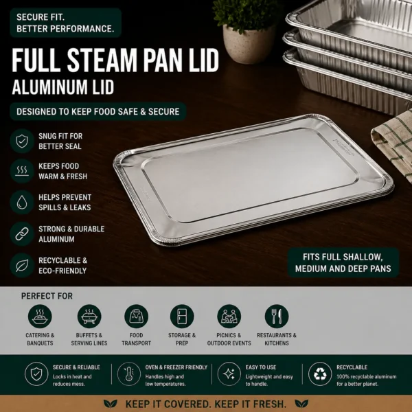Aluminum Full Steam Pan Lid