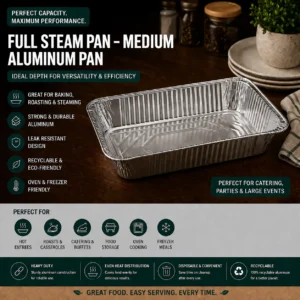 Aluminum Full Steam Pan – Medium