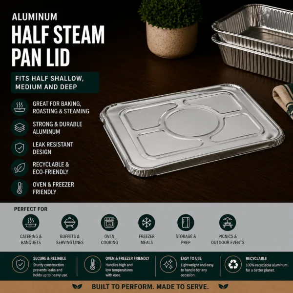 Aluminum Half Steam Pan Lid