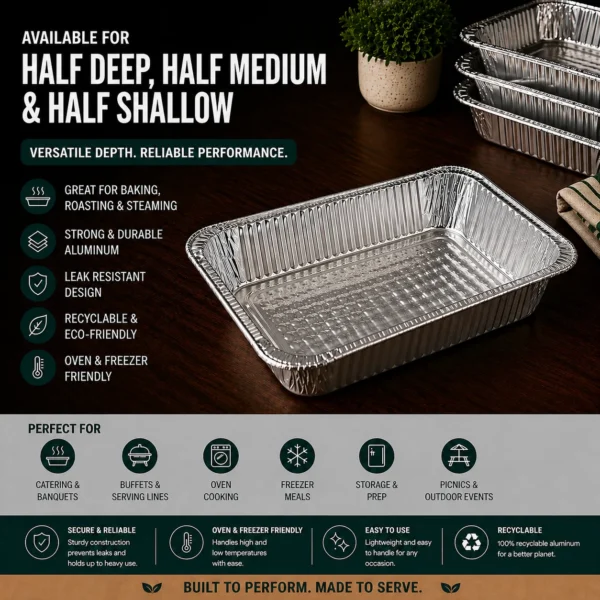 Aluminum Half Steam Pan - Deep