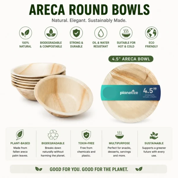 Areca Round 4.5" Bowls