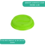 Green Dome Coffee Lid – Fits 8oz Squat, 10 – 20oz