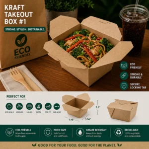 Kraft Paper Takeout Box #1