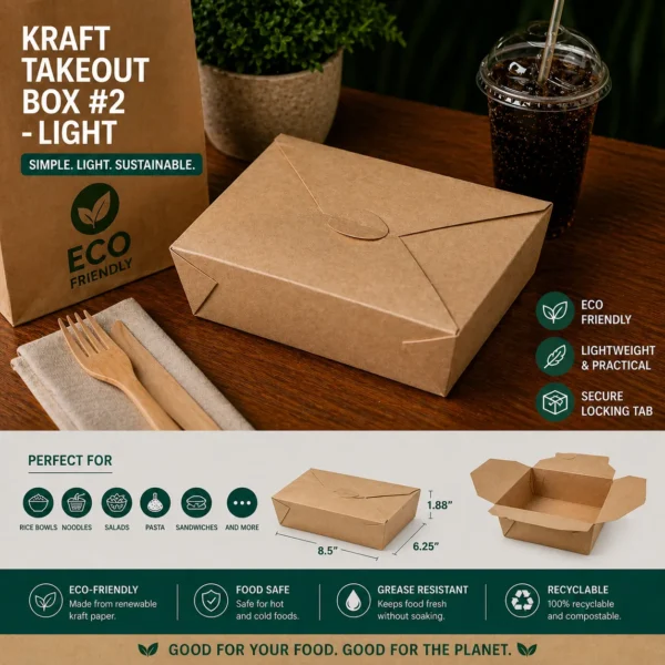 Kraft Paper Takeout Box #2