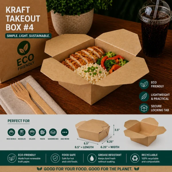 Kraft Paper Takeout Box #4