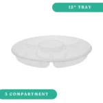 Pactiv - 12" 3Comp w/ Center Clear Round Catering Trays
