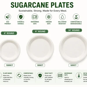 Round Sugarcane Plates