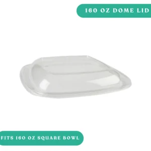 Sabert 160oz Clear Square Bowl Dome Lid