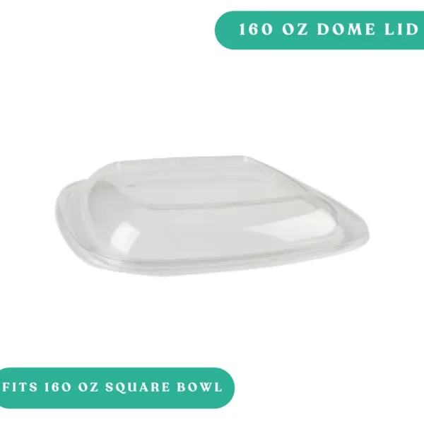 Sabert 160oz Clear Square Bowl Dome Lid